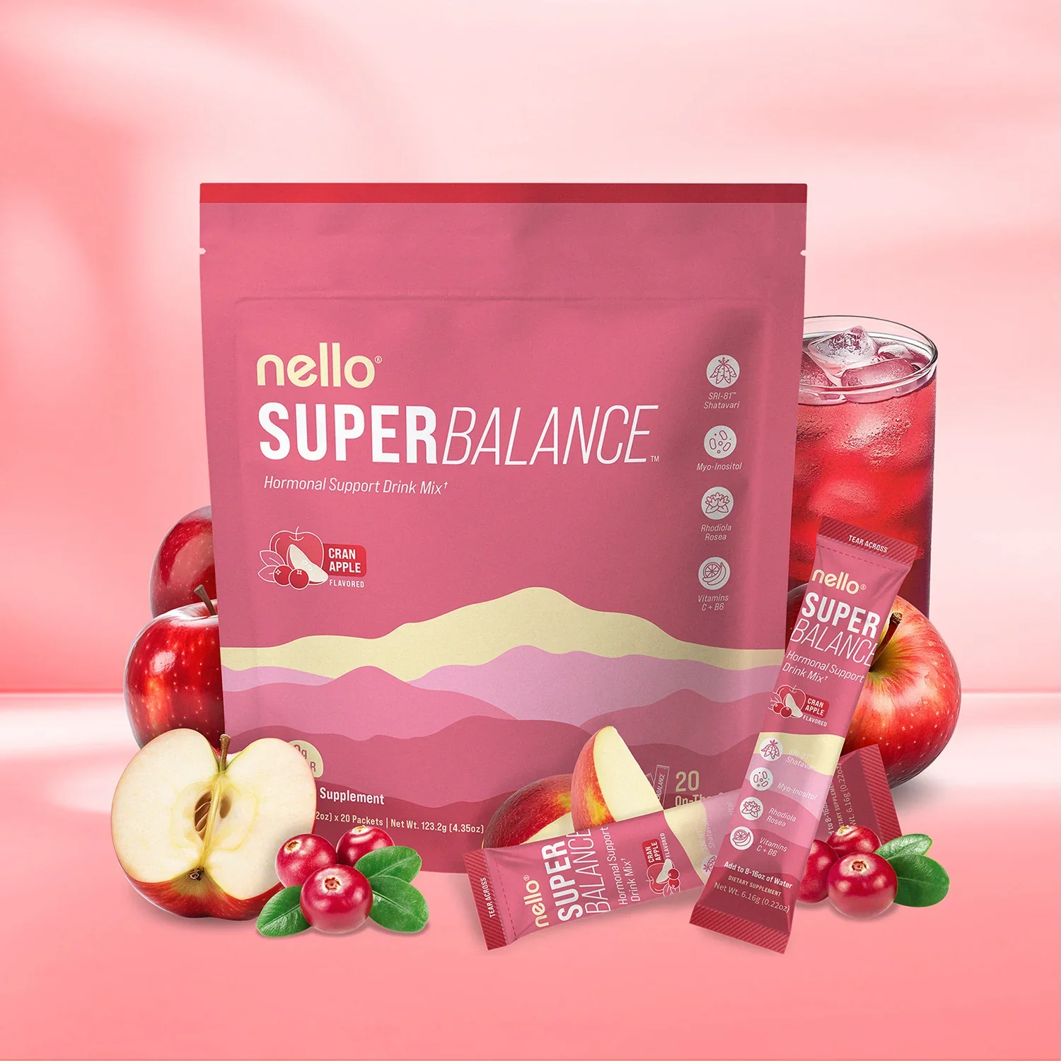 Sweet apple softened by a pop of cranberry tartness.